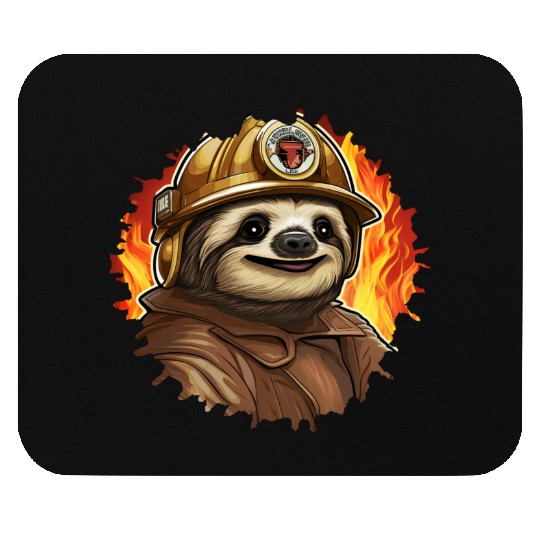 Firefighter sloth Mouse Pads