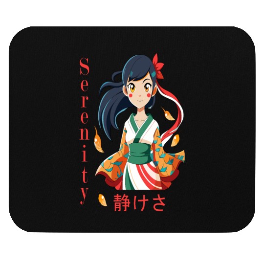 Autumn Serenity - 静けさ Kimono Girl Art Mouse Pads