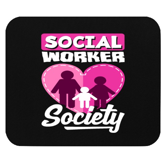 Social Worker Society Heart Family Mouse Pads