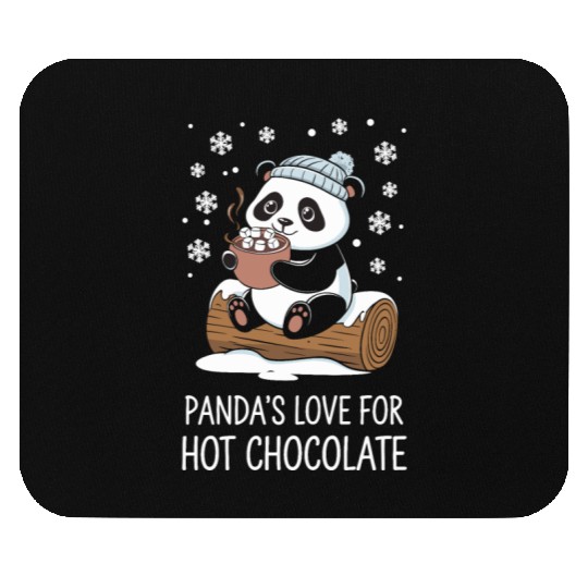 Panda's Love for Hot Chocolate Fun Winter Cozy Mouse Pads