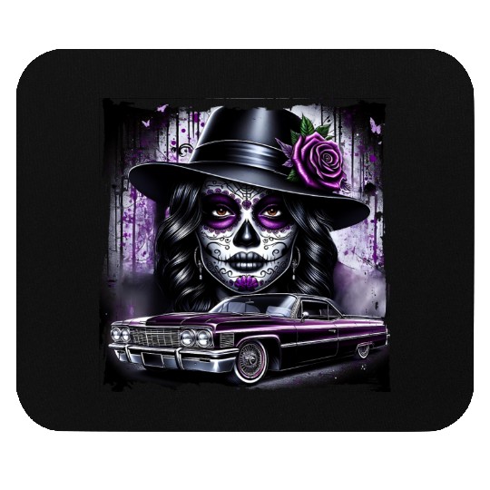 lowrider catrina Sugar skull Mouse Pads