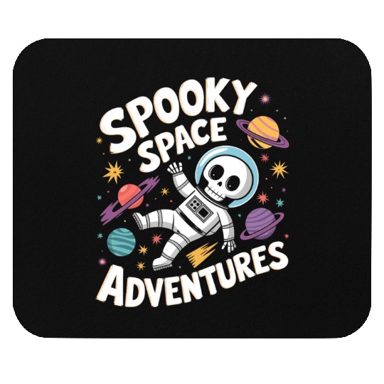 Spooky Space Adventures with Astronaut Skull Mouse Pads