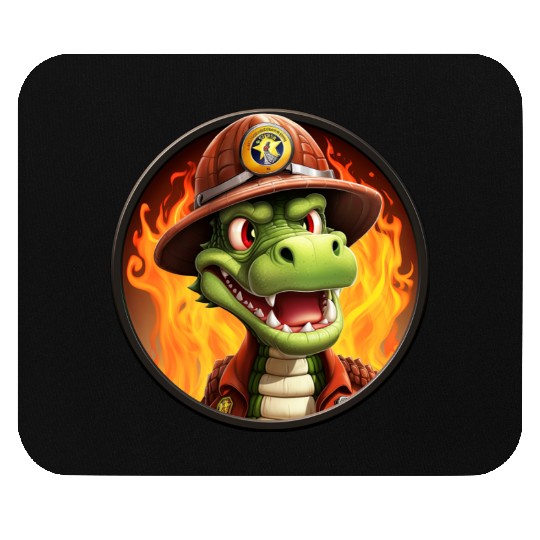 Crocodile Firefighter Mouse Pads