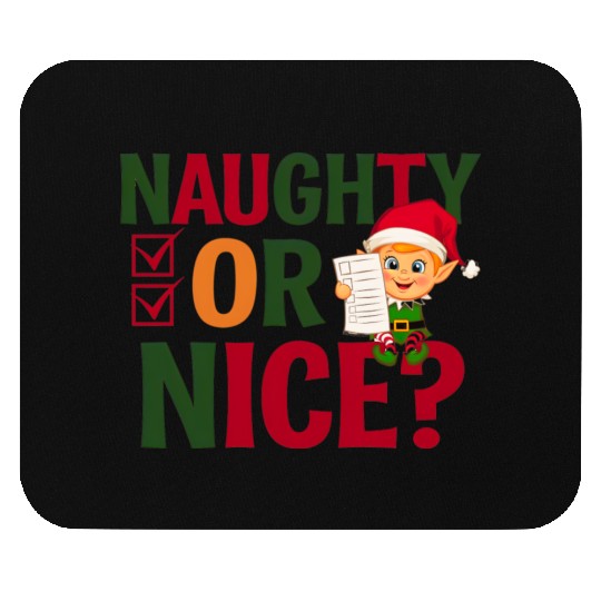 Naughty or Nice Elf Checklist Christmas Fun Mouse Pads