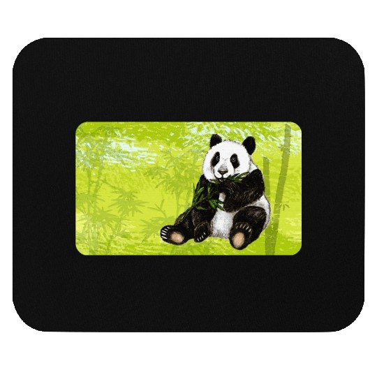 Cute panda bear with bamboo - design for kids Mouse Pads