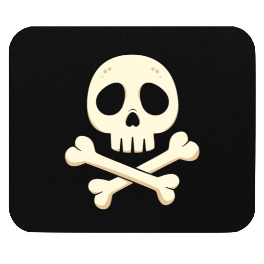 Cartoon skull and crossbones Mouse Pads