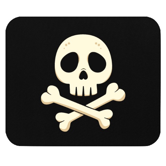 Cartoon skull and crossbones Mouse Pads