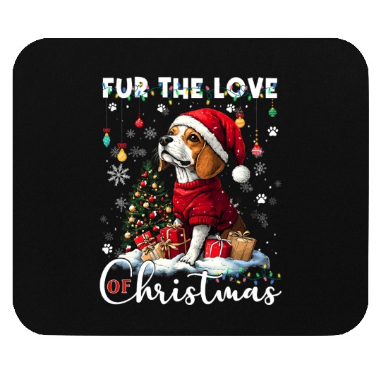 Beagle Christmas Tree Lights Decorations Dog Lover Mouse Pads