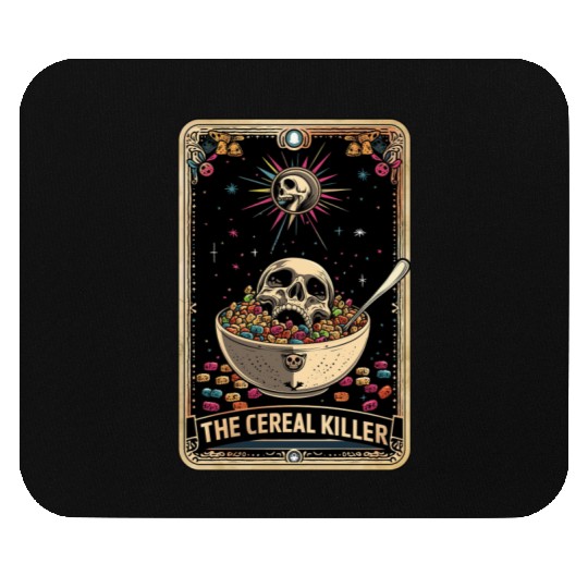 Cereal Killer Tarot Card Horror Movies True Crime Mouse Pads