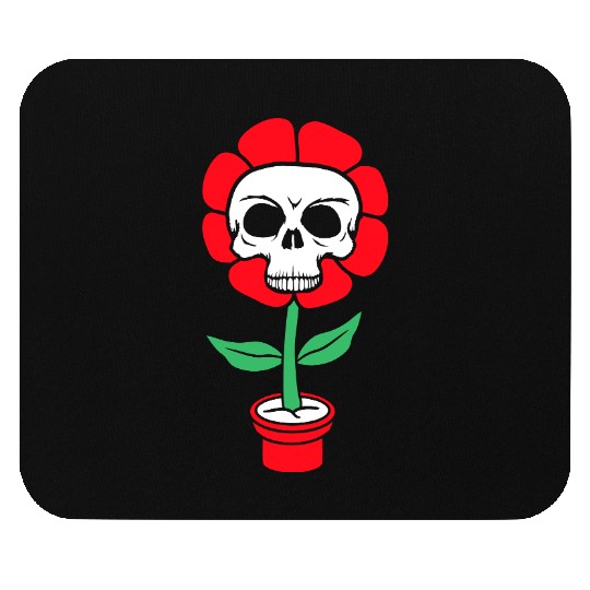 Evil Skull Flower Horror Halloween Skeleton Head Mouse Pads