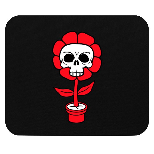 Evil Skull Flower Horror Halloween Skeleton Head Mouse Pads