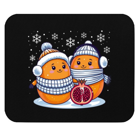 Cozy Winter Fruits: Oranges & Pomegranate Mouse Pads