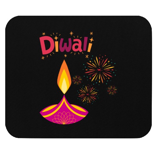 Diwali Design with Lamp & Festive Fireworks Mouse Pads