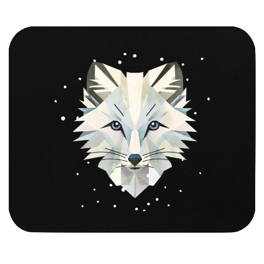 Magical arctic fox in geometric elegance Mouse Pads