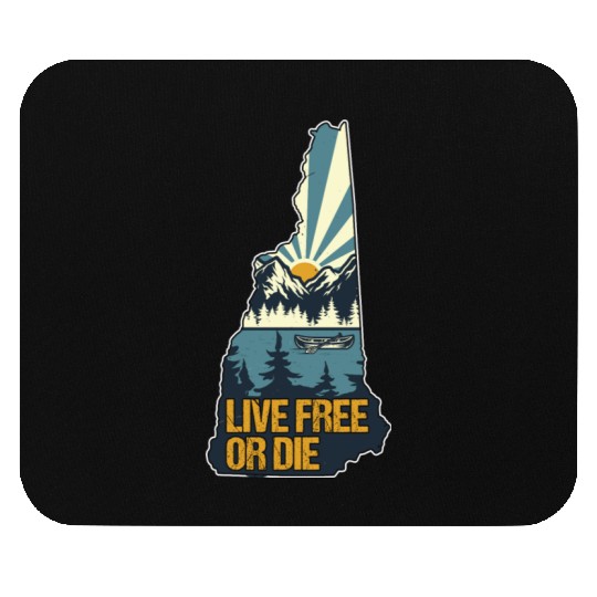 Live Free or Die Retro New Hampshire Nature Mouse Pads