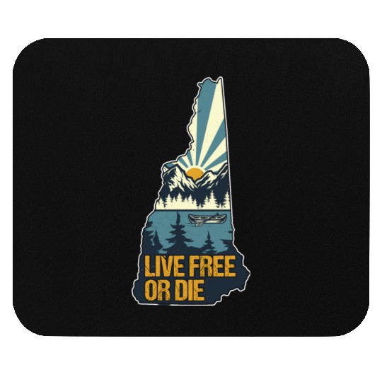 Live Free or Die Retro New Hampshire Nature Mouse Pads