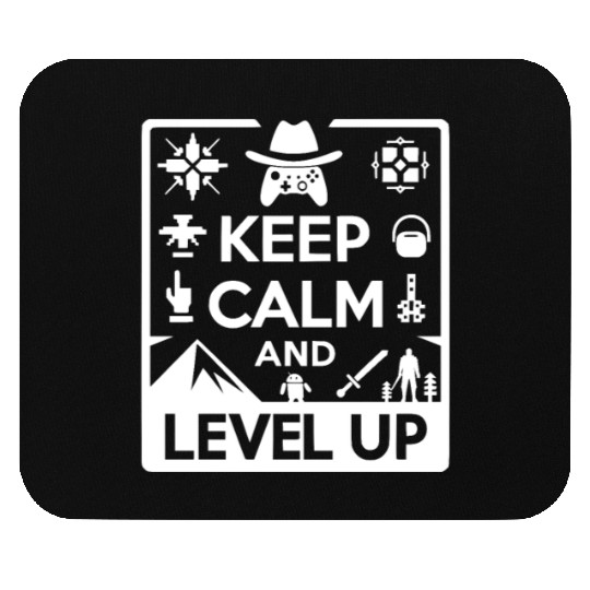 Keep Calm and Level Up Mouse Pads