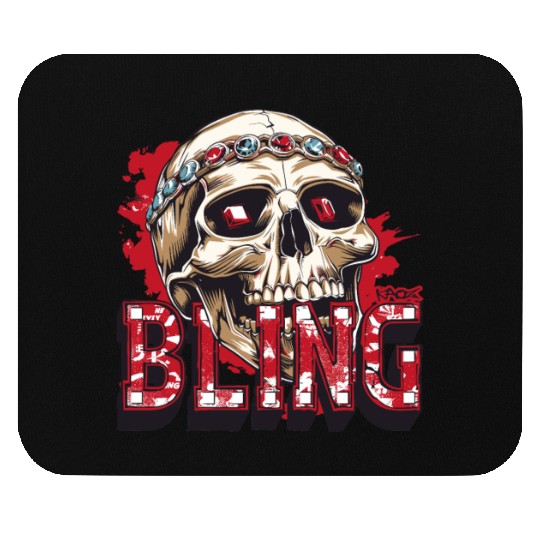 Diamond and Ruby Bling Skull Mouse Pads