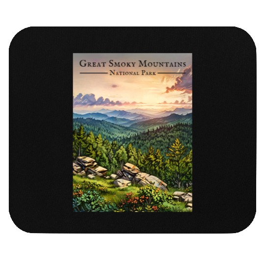 Sunset Serenity - Great Smoky Mountains Mouse Pads
