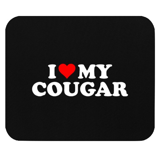 I Love Cougars Cougar Humor Valentine's Day 3BK1 Mouse Pads