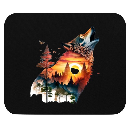 Vintage Wolf Moon Graphic Mouse Pads – Retro 90s