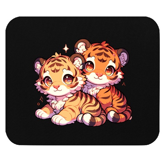 Adorable Baby Tiger Cubs Artwork - Cute and Mouse Pads