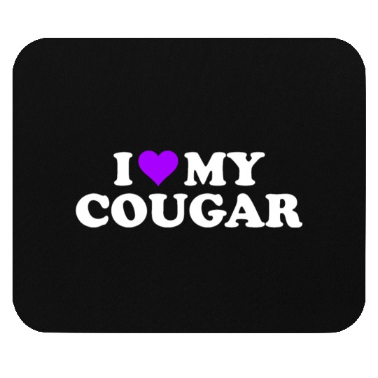 I Love Cougars Cougar Humor Valentine's Day 3BK4 Mouse Pads