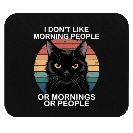 Funny Black Cat Mouse Pads