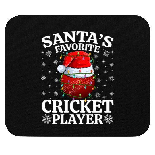 Santa's Favorite Cricket Player Mouse Pads