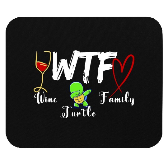 WTF Wine Turtle Family Mouse Pads