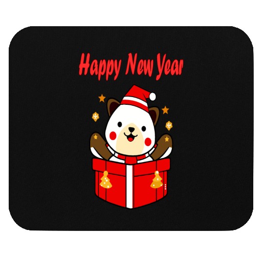 Festive Teddy Bear New Year Design Mouse Pads