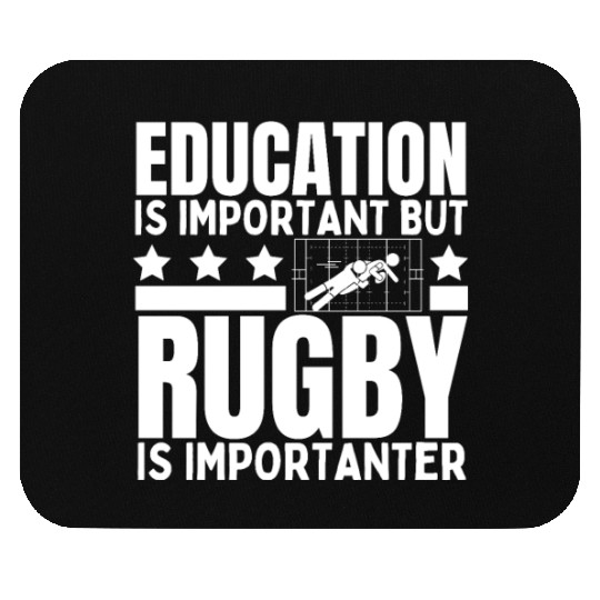 Rugby Player Education Is Important Funny Rugby Mouse Pads