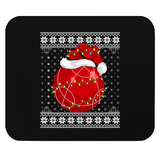 Bocce Player Ugly Christmas Mouse Pads