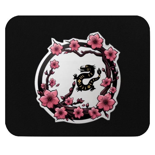 Dragon Inside Cherry Blossoms Mouse Pads