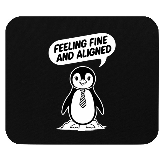 Feeling Fine And Aligned Mindfulness Penguin Mouse Pads