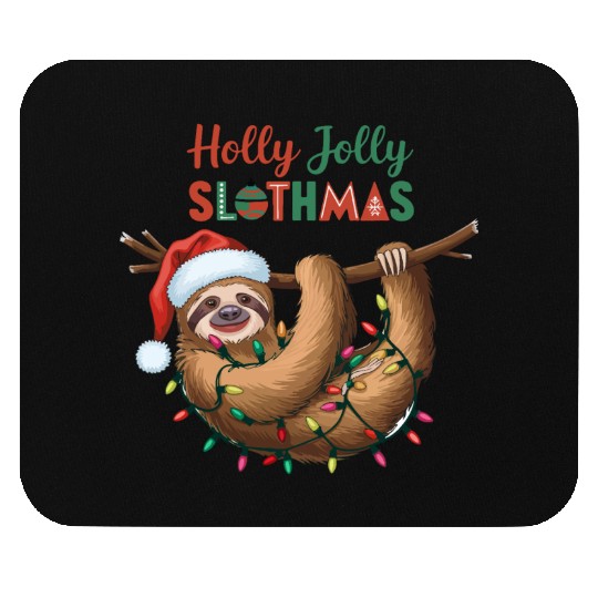 Holly Jolly Slothmas Mouse Pads