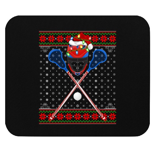 Lacrosse Player Christmas Mouse Pads