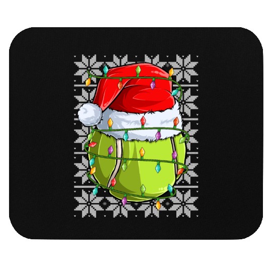 Tennis Christmas Lights Mouse Pads