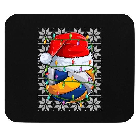 Volleyball Christmas Lights Mouse Pads