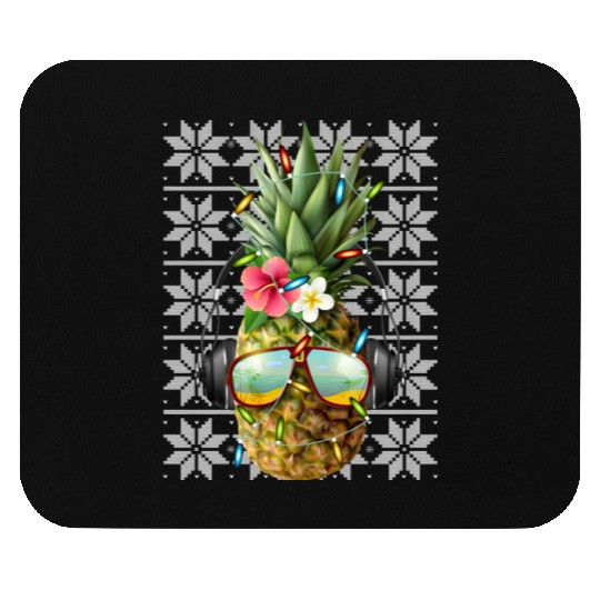 Pineapple Christmas Lights Mouse Pads