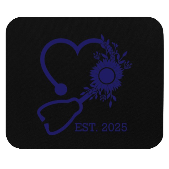 NAVY STETH FLOWER Mouse Pads