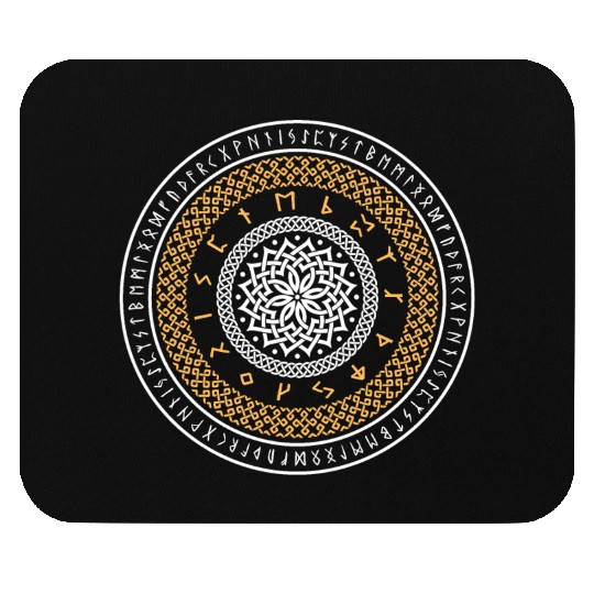 Viking Runes Circle Mouse Pads
