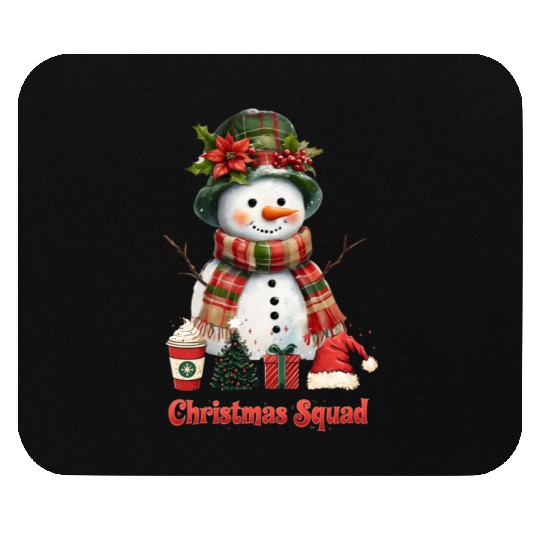 Snowman Christmas Family Gathering Mouse Pads