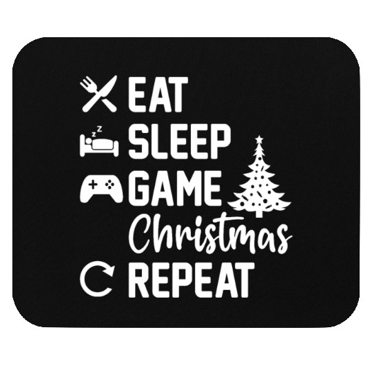 Eat Sleep Game Christmas Repeat Gamer Holiday Mouse Pads