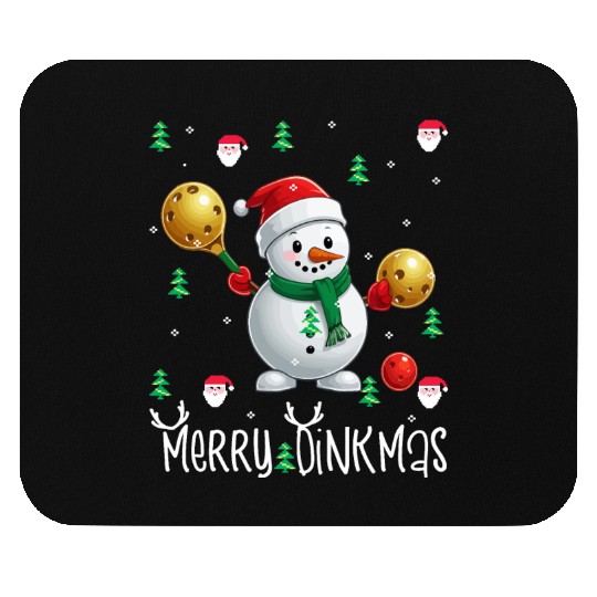 Merry Dinkmas with Christmas Pickleball Snowman Mouse Pads