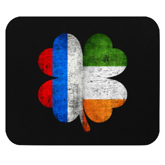 Russian Irish Shamrock Russia Ireland Flag Mouse Pads