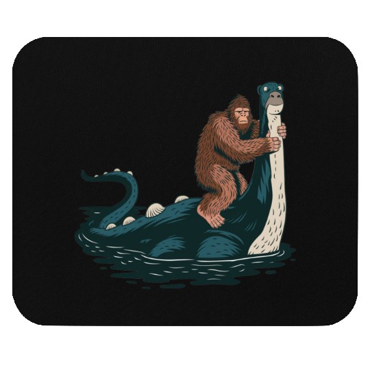 Hilarious Bigfoot & Loch Ness Monster Mashup Gift Mouse Pads