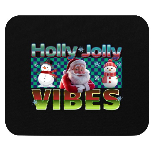 Holly Jolly Vibes Christmas Design Mouse Pads