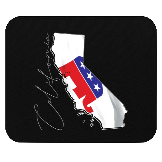 Republican Flag in California State Map CA Mouse Pads