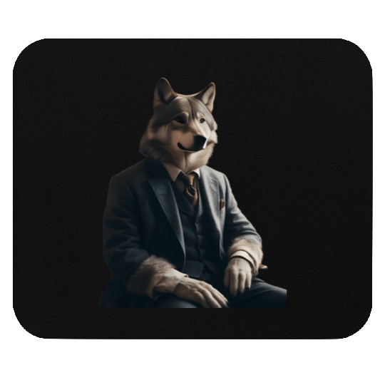 Business Wolf Ready for Success Mouse Pads